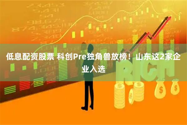 低息配资股票 科创Pre独角兽放榜！山东这2家企业入选